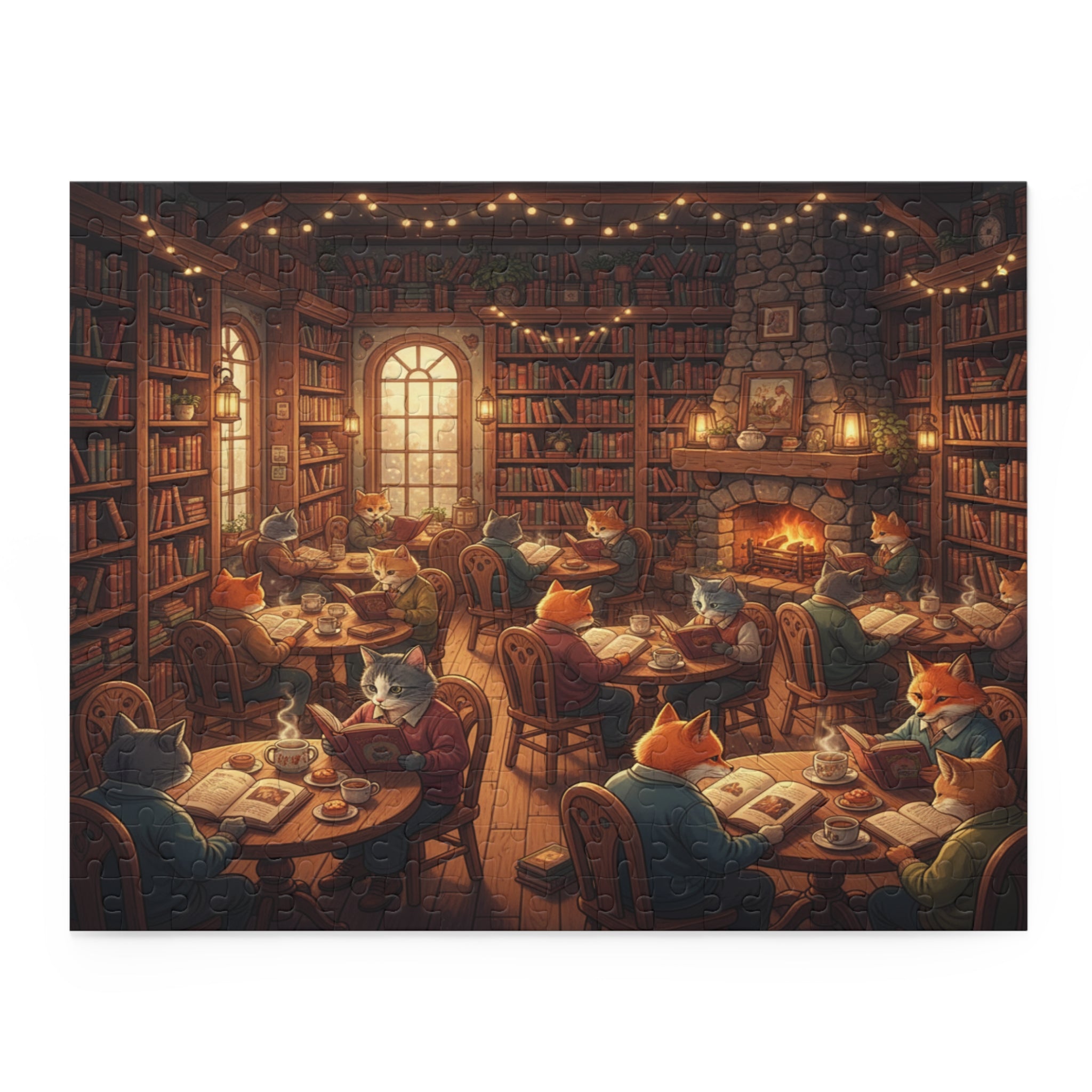 Animal Book Café Jigsaw Puzzle (120/252/500 pcs)