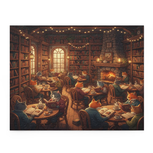 Animal Book Café Jigsaw Puzzle (120/252/500 pcs)