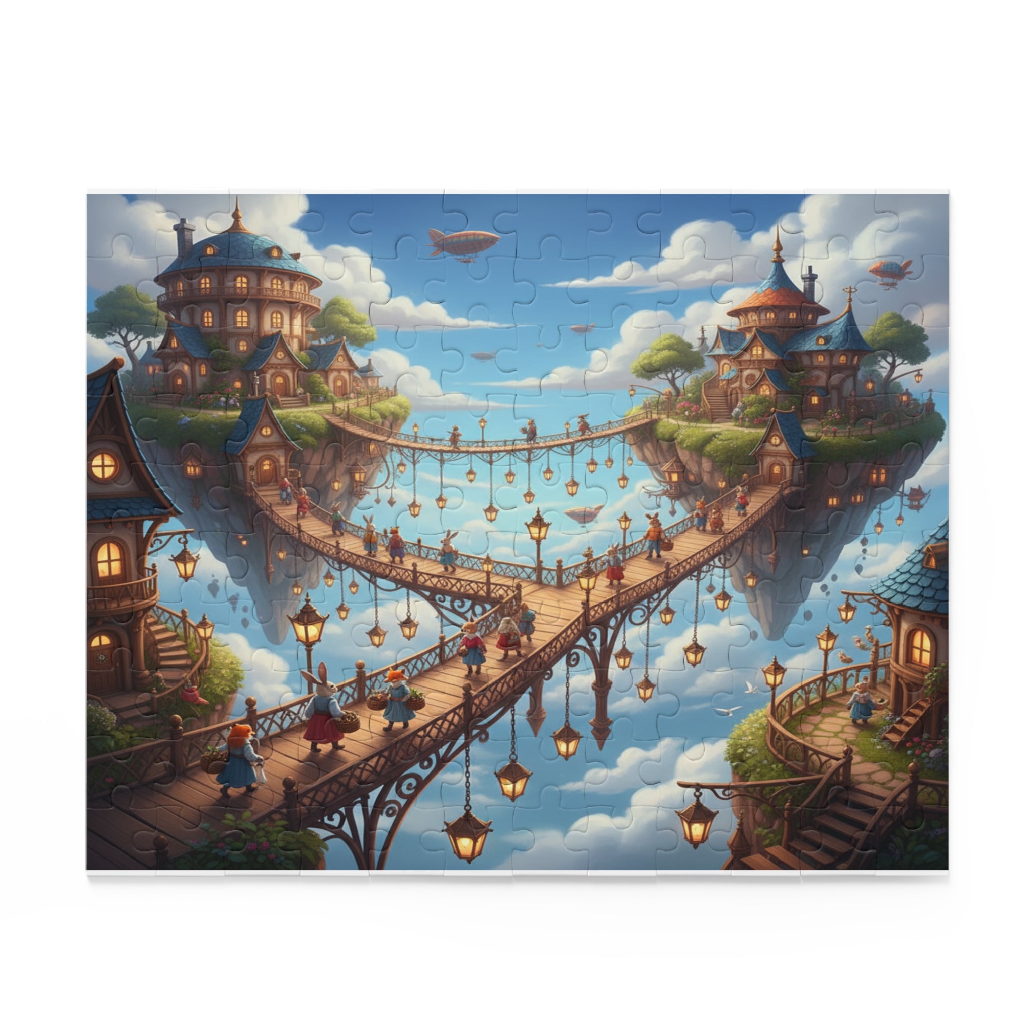 Sky Bridge Village Jigsaw Puzzle (120/252/500 pcs)