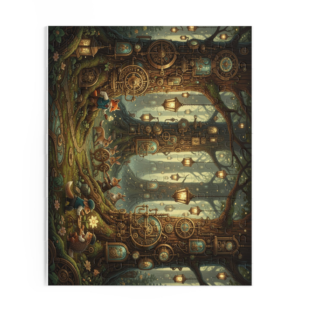 Enchanted Clockwork Forest Jigsaw Puzzle (120/252/500 pcs)