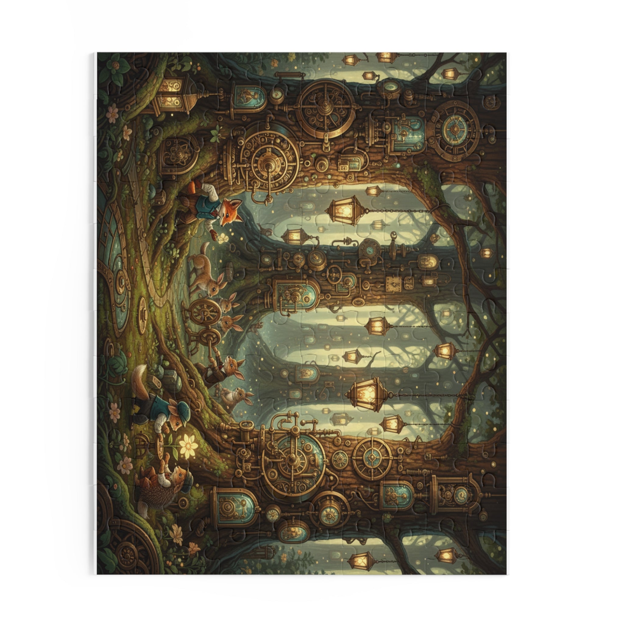 Enchanted Clockwork Forest Jigsaw Puzzle (120/252/500 pcs)