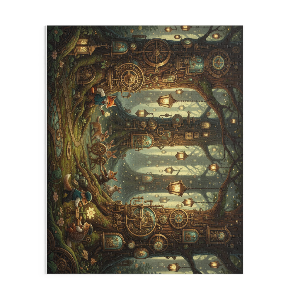 Enchanted Clockwork Forest Jigsaw Puzzle (120/252/500 pcs)