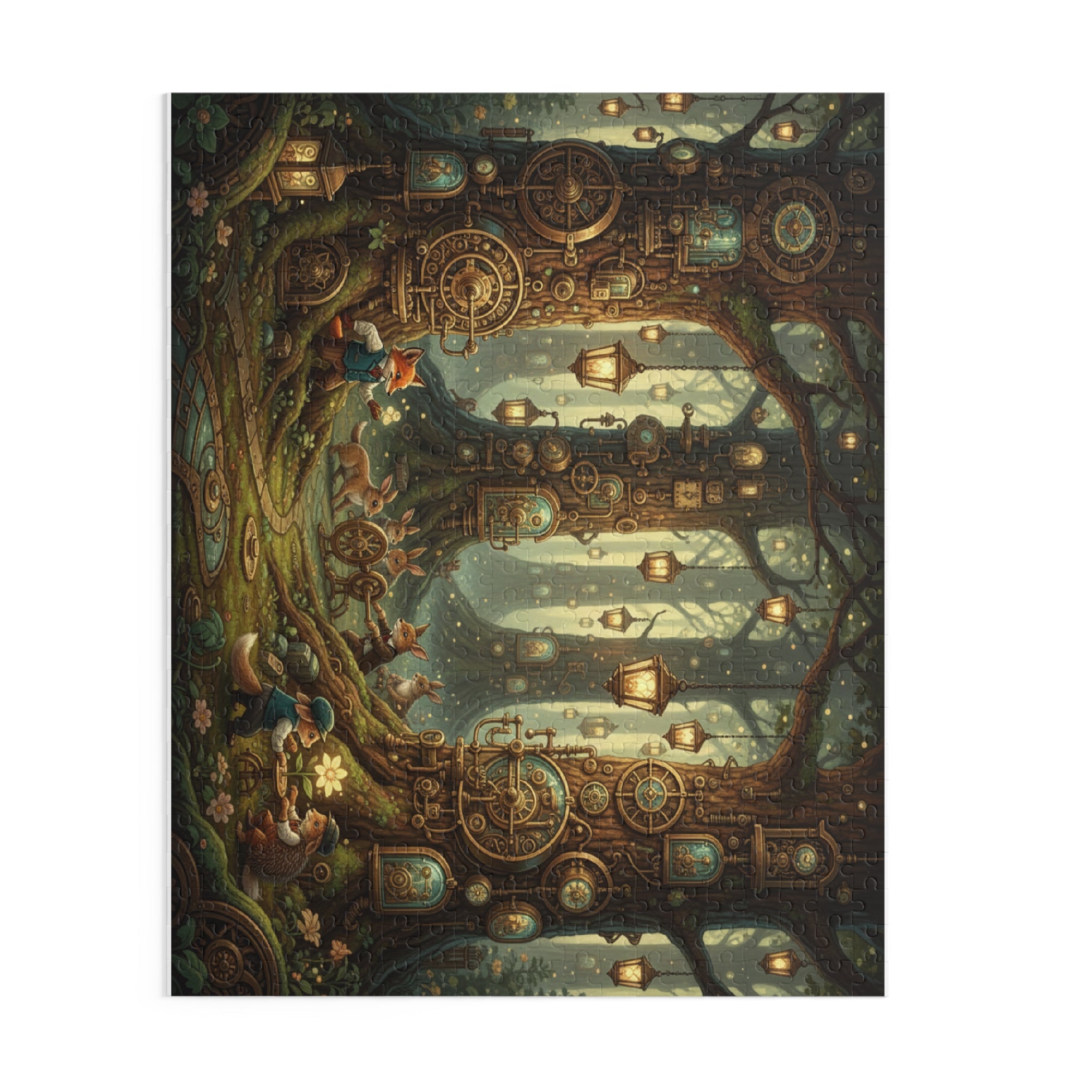 Enchanted Clockwork Forest Jigsaw Puzzle (120/252/500 pcs)