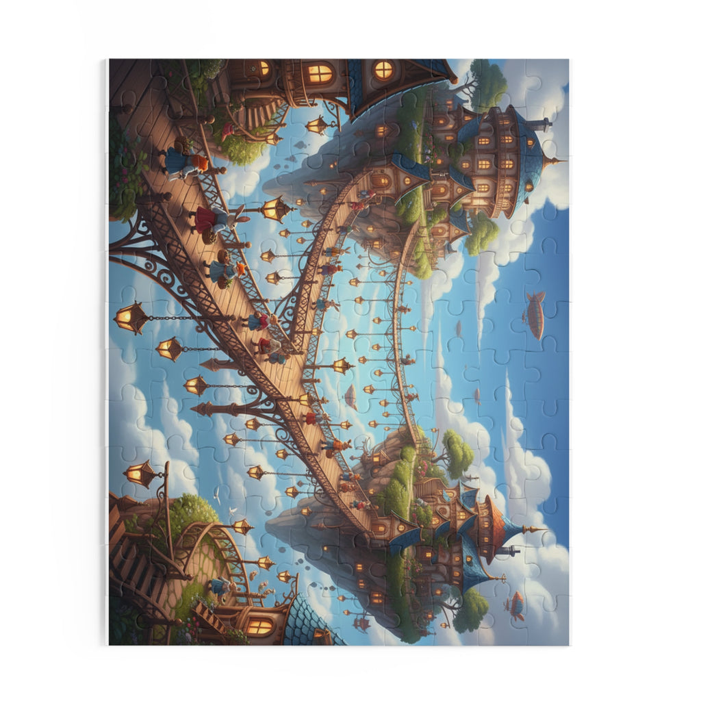 Sky Bridge Village Jigsaw Puzzle (120/252/500 pcs)