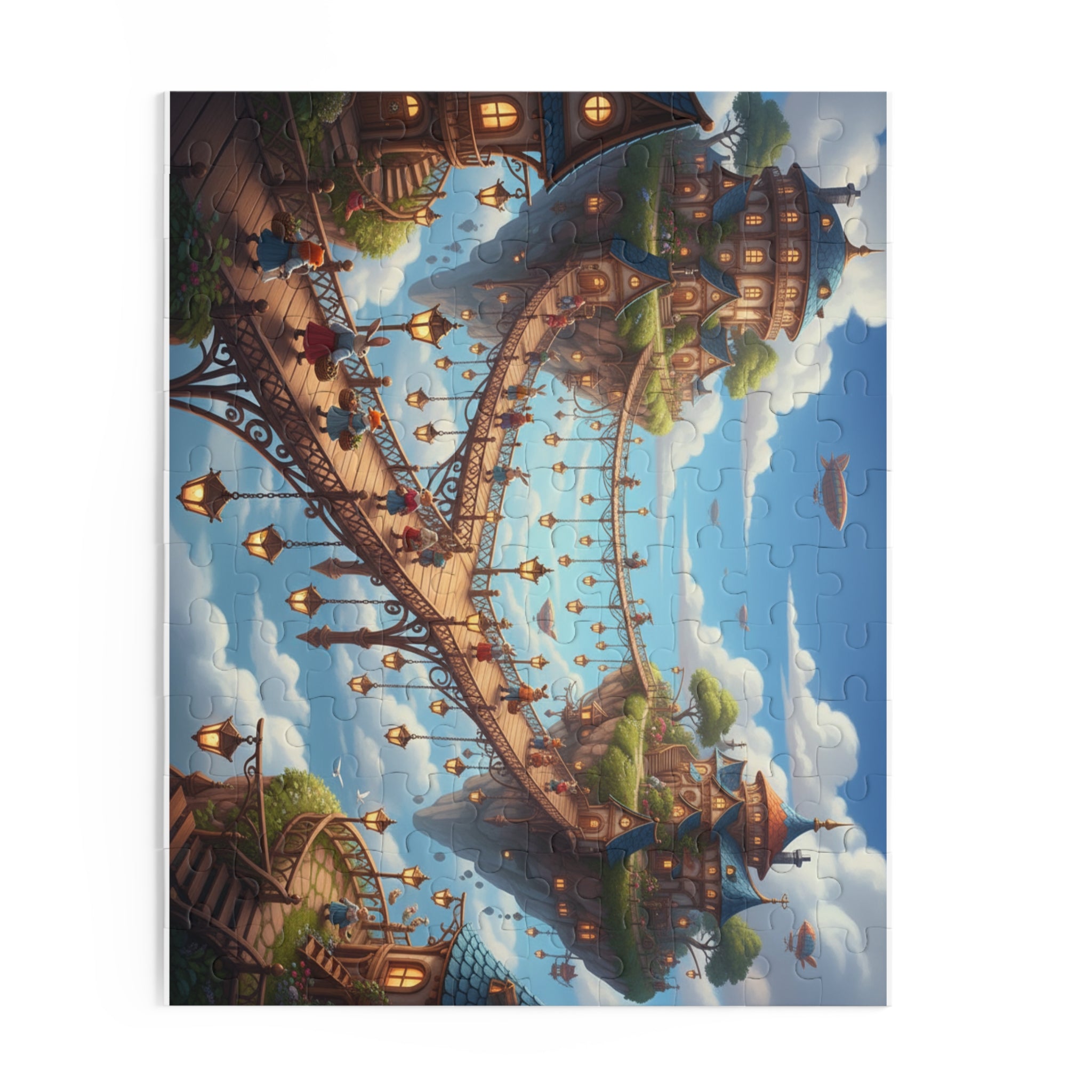 Sky Bridge Village Jigsaw Puzzle (120/252/500 pcs)